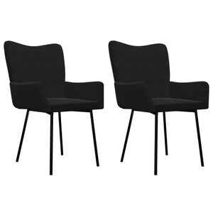 vidaXL Sillas de comedor 2 unidades terciopelo negro