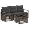 vidaXL Conjunto de sof&aacute;s de jard&iacute;n 4 pcs Gris rat&aacute;n sint&eacute;tico