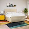 vidaXL Cama box spring con colch&oacute;n tela color crema 180x200 cm