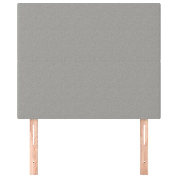 vidaXL Cabecero de cama gris claro 80x5x118/128 cm Tela