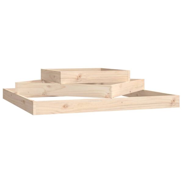 vidaXL Jardinera de madera maciza de pino 112x112x27 cm