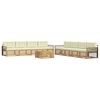 vidaXL Conjunto de sof&aacute;s de exterior 9 uds. Blanco y Crema Poli&eacute;ster