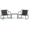 vidaXL Juego muebles de jard&iacute;n 3 pzas y cojines acero gris antracita