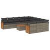 vidaXL Set de sof&aacute;s de jard&iacute;n 12 pzas con cojines rat&aacute;n sint&eacute;tico gris