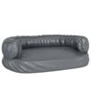 vidaXL Cama para perros de espuma cuero sint&eacute;tico gris 60x42 cm