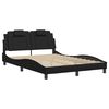 vidaXL Estructura de cama Viana sin colch&oacute;n cuero sint&eacute;tico negro 140x200 cm
