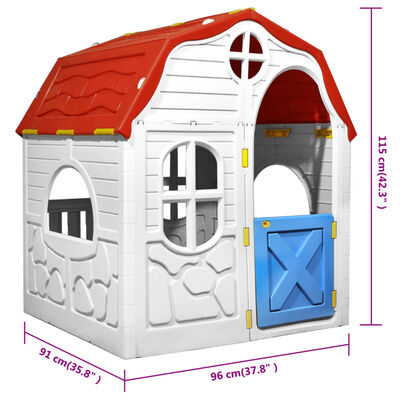 vidaXL Casita de juegos plegable para niños con puertas y ventanas