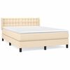 vidaXL Cama box spring con colch&oacute;n tela color crema 140x190 cm