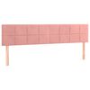 vidaXL Cama box spring colch&oacute;n y LED terciopelo rosa 180x200 cm