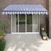 vidaXL Toldo retr&aacute;ctil autom&aacute;tico azul y blanco 3x2,5 m