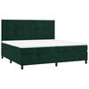 vidaXL Cama box spring colch&oacute;n y LED terciopelo verde oscuro 200x200cm