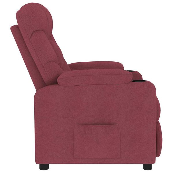 vidaXL Sillón de masaje de tela rojo tinto