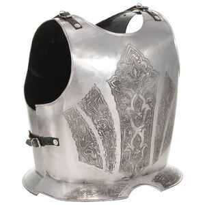 vidaXL R&eacute;plica de coraza de armadura medieval LARP acero plateado