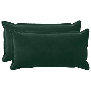 vidaXL Coj&iacute;n con almohada HOUTEN 2 uds. Verde oscuro Terciopelo