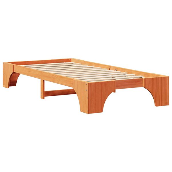 vidaXL Estructura de cama Marrón cera 90 x 190 cm