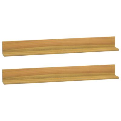 vidaXL Estantes de pared 2 unidades madera maciza de teca 90x10x10 cm