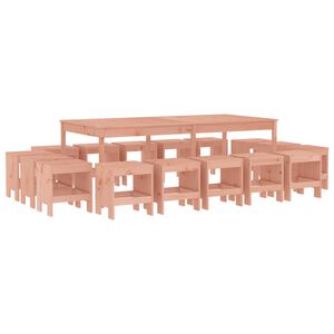 vidaXL Juego de comedor de jard&iacute;n 17 pzas madera maciza abeto Douglas