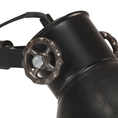 vidaXL Lámpara de pie 2 pantalla negro hierro fundido E27