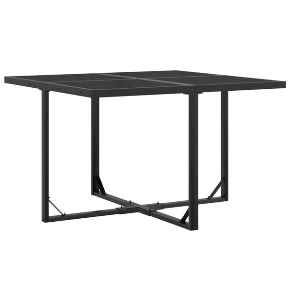 vidaXL Juego de comedor para jardín 9 piezas textilene negro