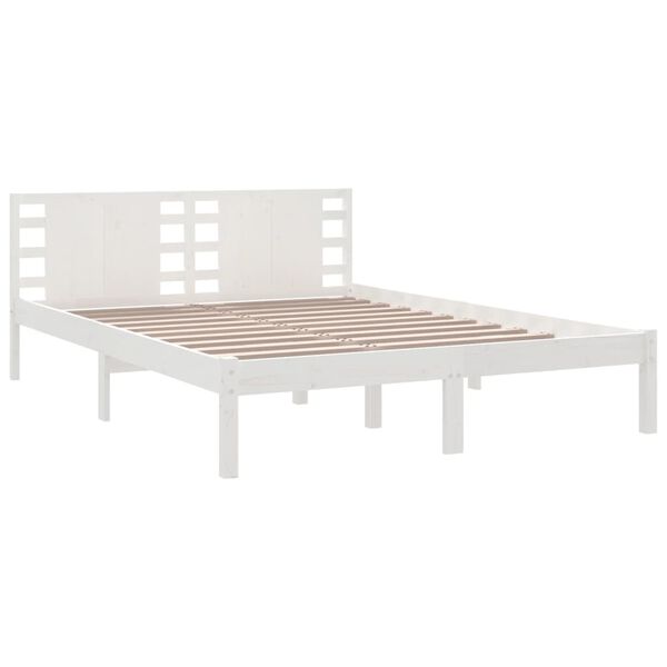 vidaXL Estructura de cama sin colchón madera de pino blanca 120x200 cm