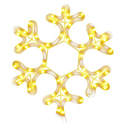 vidaXL Figura de Navidad copo de nieve 48 LEDs blanco cálido 27x27 cm