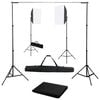 vidaXL Kit de estudio fotogr&aacute;fico con luces softbox y fondo