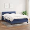 vidaXL Cama box spring con colch&oacute;n tela azul 140x190 cm