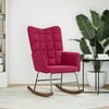 vidaXL Silla mecedora de terciopelo rojo vino tinto