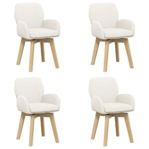 vidaXL Sillas de comedor giratorias 4 uds. Boucl&eacute; Crema