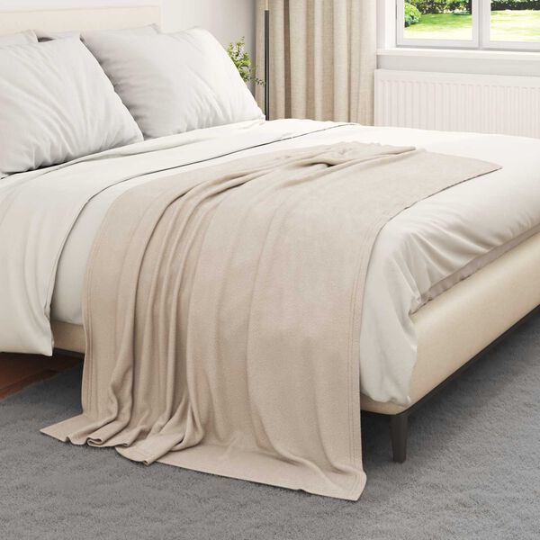 vidaXL Manta Beige 170 x 130 cm Lana
