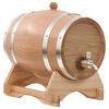 vidaXL Barril de vino con grifo madera roble macizo 6 L