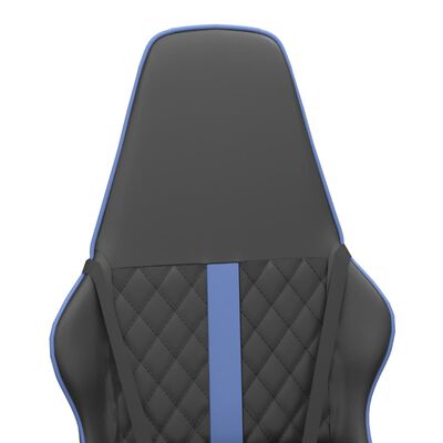 vidaXL Silla gaming con masaje cuero sintético azul y negro