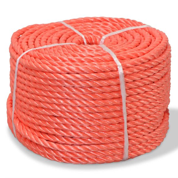 vidaXL Cuerda torcida de polipropileno 14 mm 250 m naranja