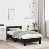 vidaXL Estructura de cama con cabecera Roble Negro 193 x 95 x 88 cm