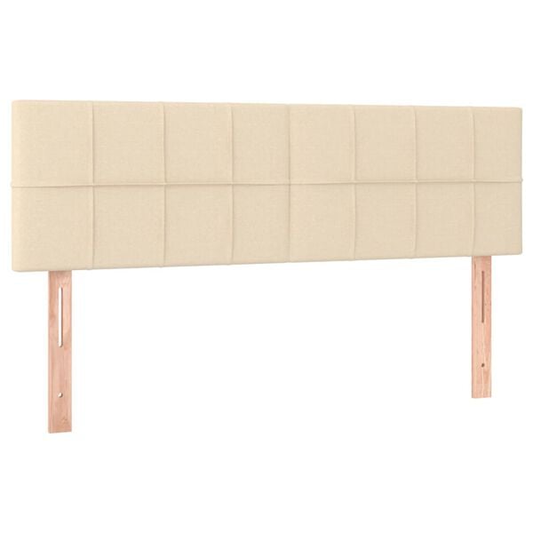 vidaXL Cabeceros tela crema 144x5x78/88 cm