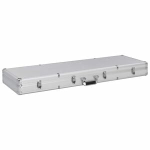 vidaXL Malet&iacute;n para armas de aluminio plateado 118x38x12 cm