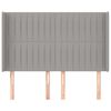 vidaXL Cabecero con orejas de tela gris claro 147x16x118/128 cm