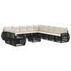 vidaXL Conjunto de sof&aacute;s de jard&iacute;n 12 uds. Negro y Blanco Crema