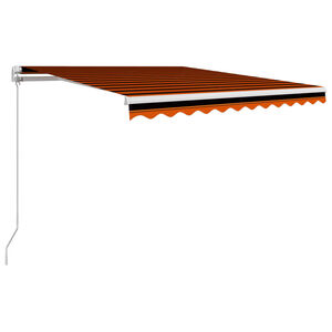 vidaXL Toldo retr&aacute;ctil manual naranja y marr&oacute;n 350x250 cm