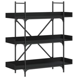 vidaXL Librer&iacute;a de 3 estantes madera ingenier&iacute;a negro 100x33x108,5 cm
