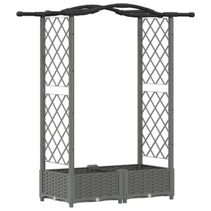 vidaXL Cama elevada con trellis y techo Gris Claro 124 x 40 x 123 cm
