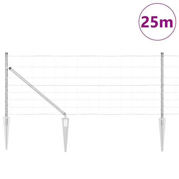 vidaXL Poste de Valla Galvanizado 25 x 0,8 m Acero