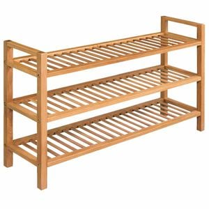 vidaXL Zapatero con 3 estantes madera maciza de roble 100x27x60 cm