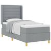 vidaXL Cama tipo Box Spring con colch&oacute;n Gris Claro 90 x 200 cm tela