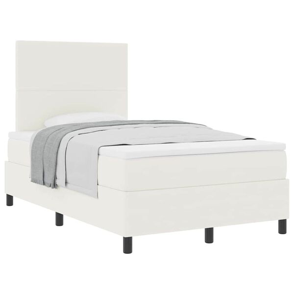 vidaXL Cama tipo Box Spring Manual Crema y Blanco 193 x 120 x 128 cm