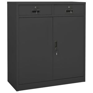 vidaXL Armario de oficina de acero gris antracita 90x40x102 cm