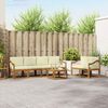 vidaXL Conjunto de sof&aacute;s de exterior con coj&iacute;n 7 pcs Natural y Crema