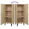 vidaXL Aparador madera contrachapada color roble Sonoma 34,5x34x90 cm