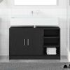 vidaXL Mueble de Cuarto de Ba&ntilde;o con puerta Roble Negro 90 x 29 x 55 cm