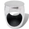vidaXL Taburete mesita auxiliar con forma de barrril aluminio plateado